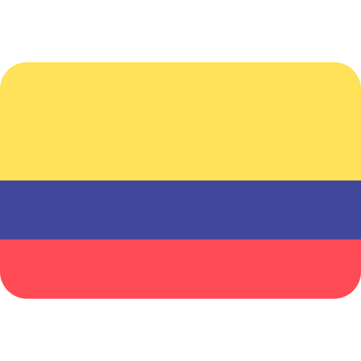 Bandera de Colombia con colores amarillo, azul y rojo.