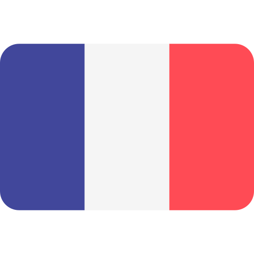 Bandera de Francia con colores azul, blanco y rojo.