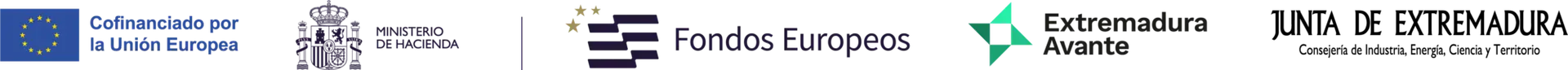 Logos de financiación Unión Europea y Extremadura Avante