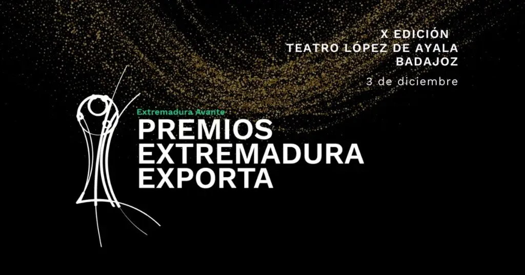 Cartel de los Premios Extremadura Exporta en Badajoz